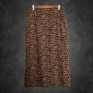 Vintage Cheetah Leopard Print Midi Skirt